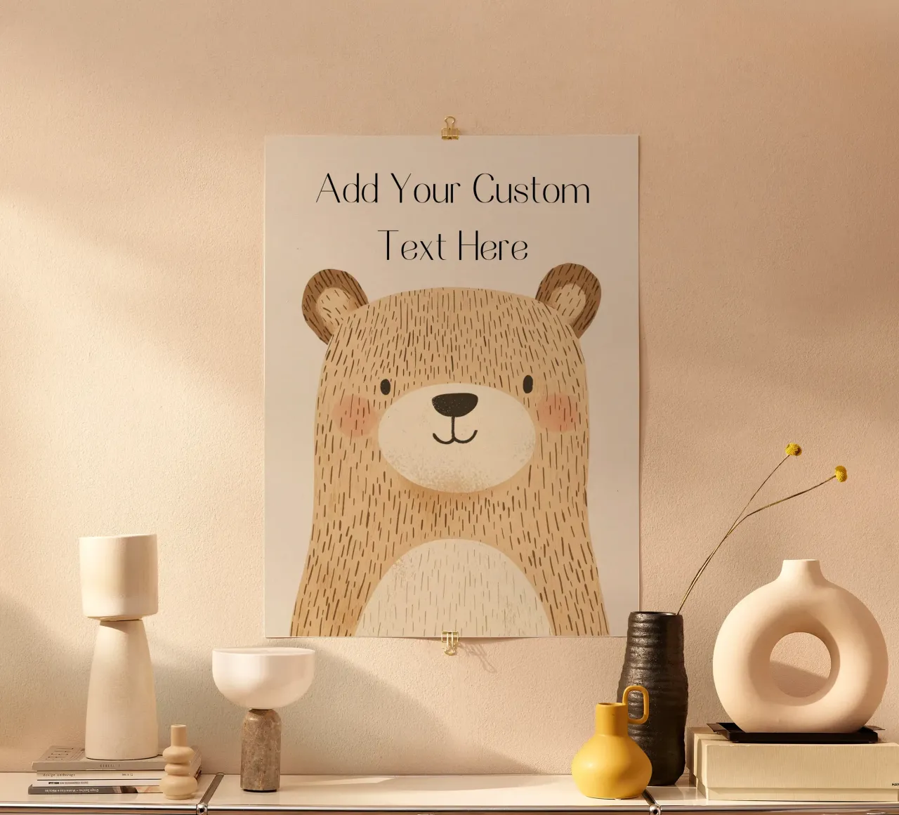 Custom Poster with Bear, Personalized Print for Nursery poster by Little Lola