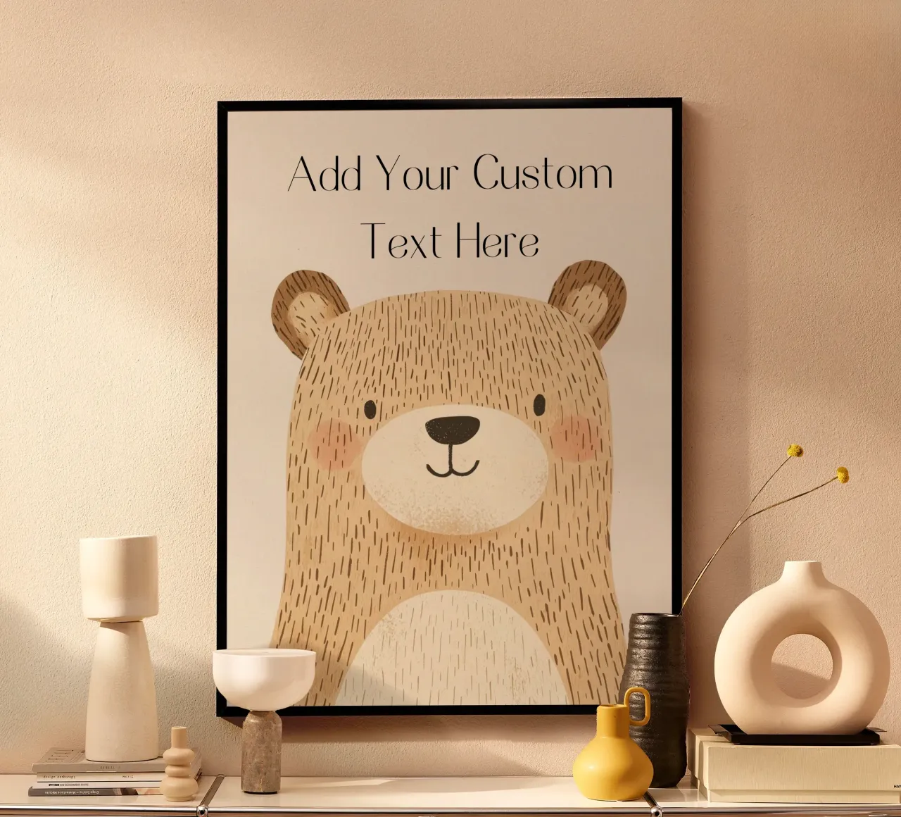 Custom Poster with Bear, Personalized Print for Nursery poster by Little Lola