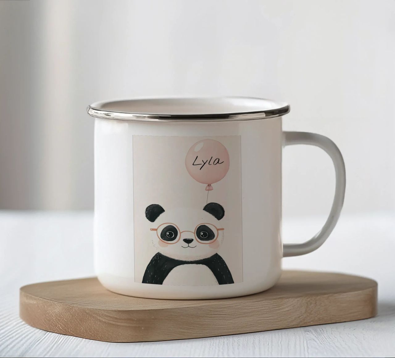 Custom Name Print, Personalized Print for Nursery enamel mug by Little Lola