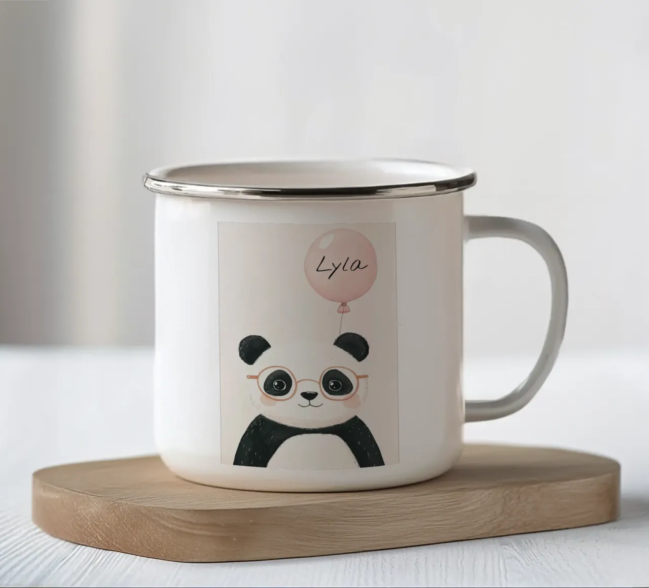 Custom Name Print, Personalized Print for Nursery enamel mug by Little Lola