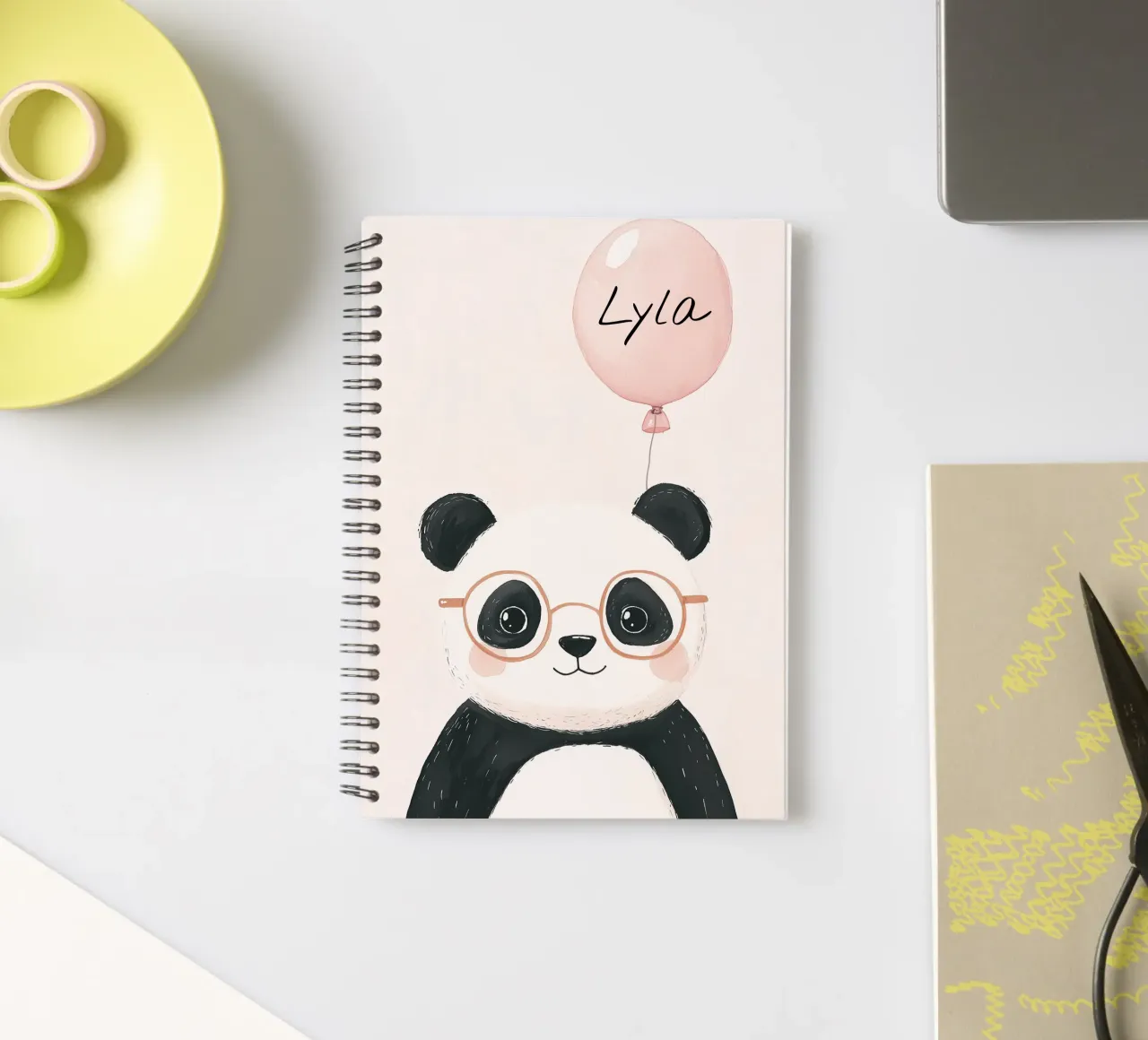 Custom Name Print, Personalized Print for Nursery spiral notebook by Little Lola