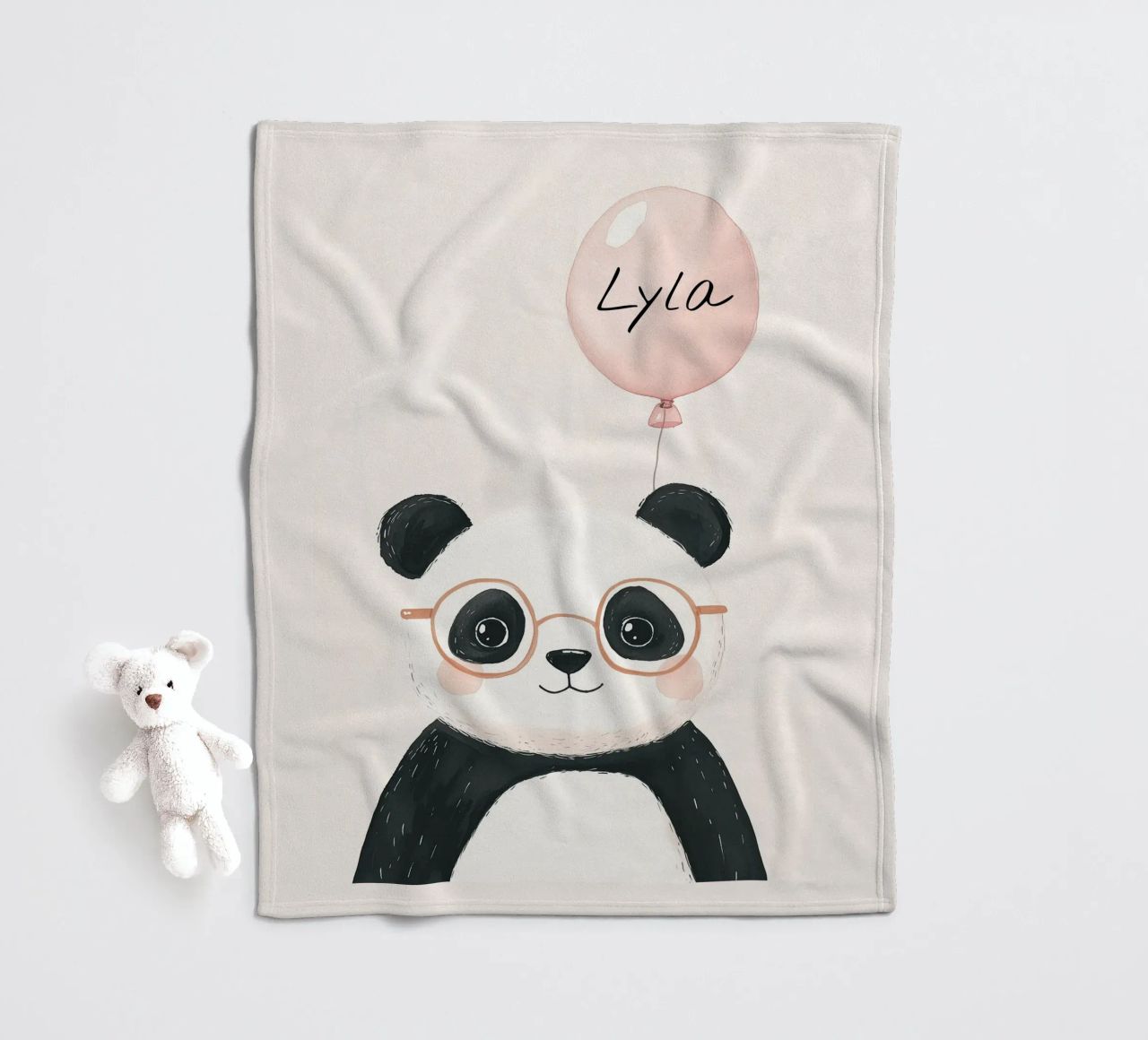 Custom Name Print, Personalized Print for Nursery fleece blanket by Little Lola