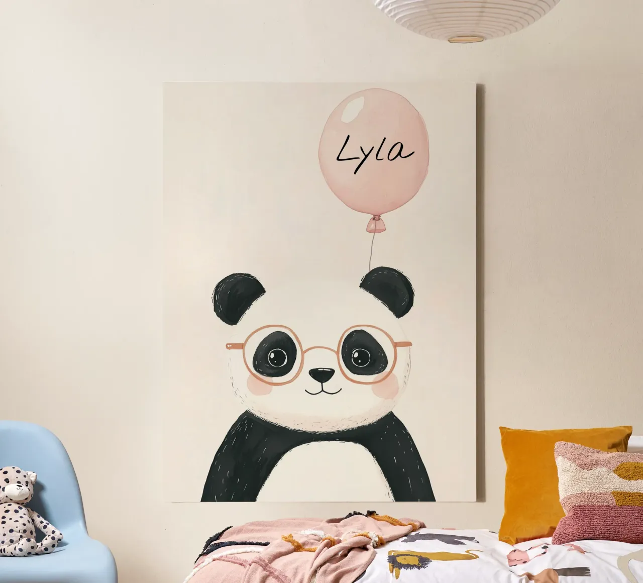 Custom Name Print, Personalized Print for Nursery canvas with Floater frame by Little Lola