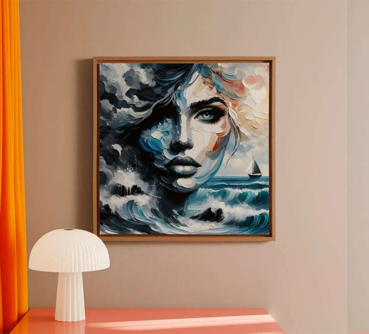 Wave Goodbye tela con Cornice a cassetta da ARTOMATIC