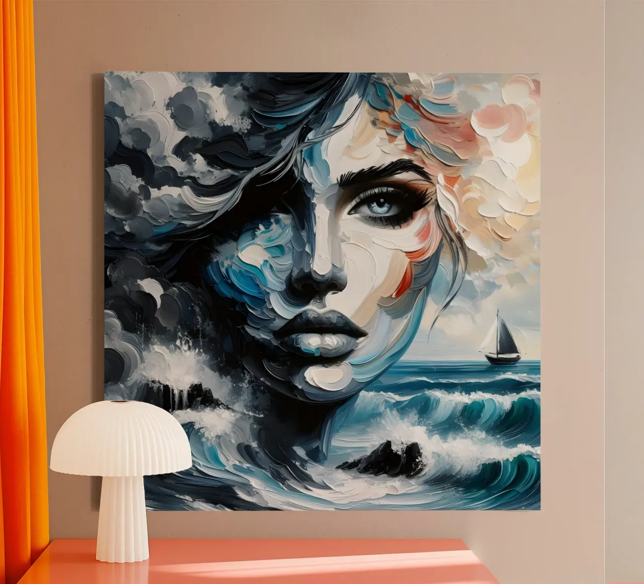 Wave Goodbye tela con Cornice a cassetta da ARTOMATIC