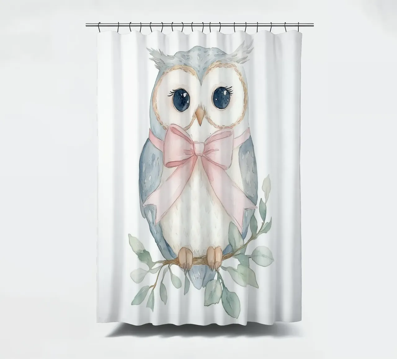 Ritratto di gufo tenda da doccia da Jungle Joy Art