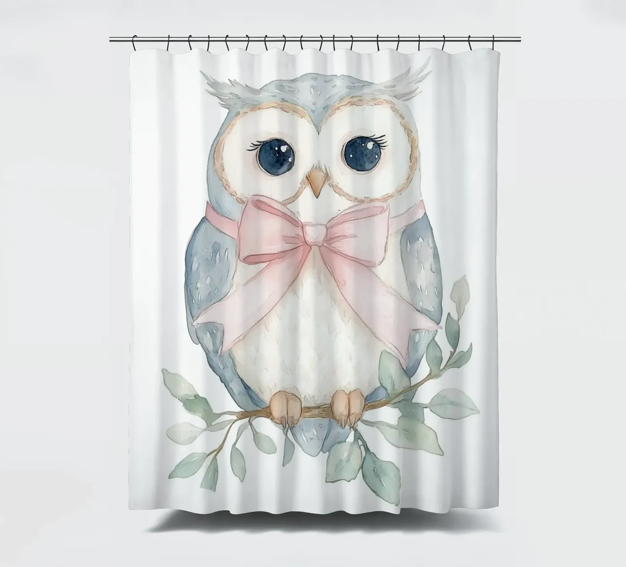 Ritratto di gufo tenda da doccia da Jungle Joy Art