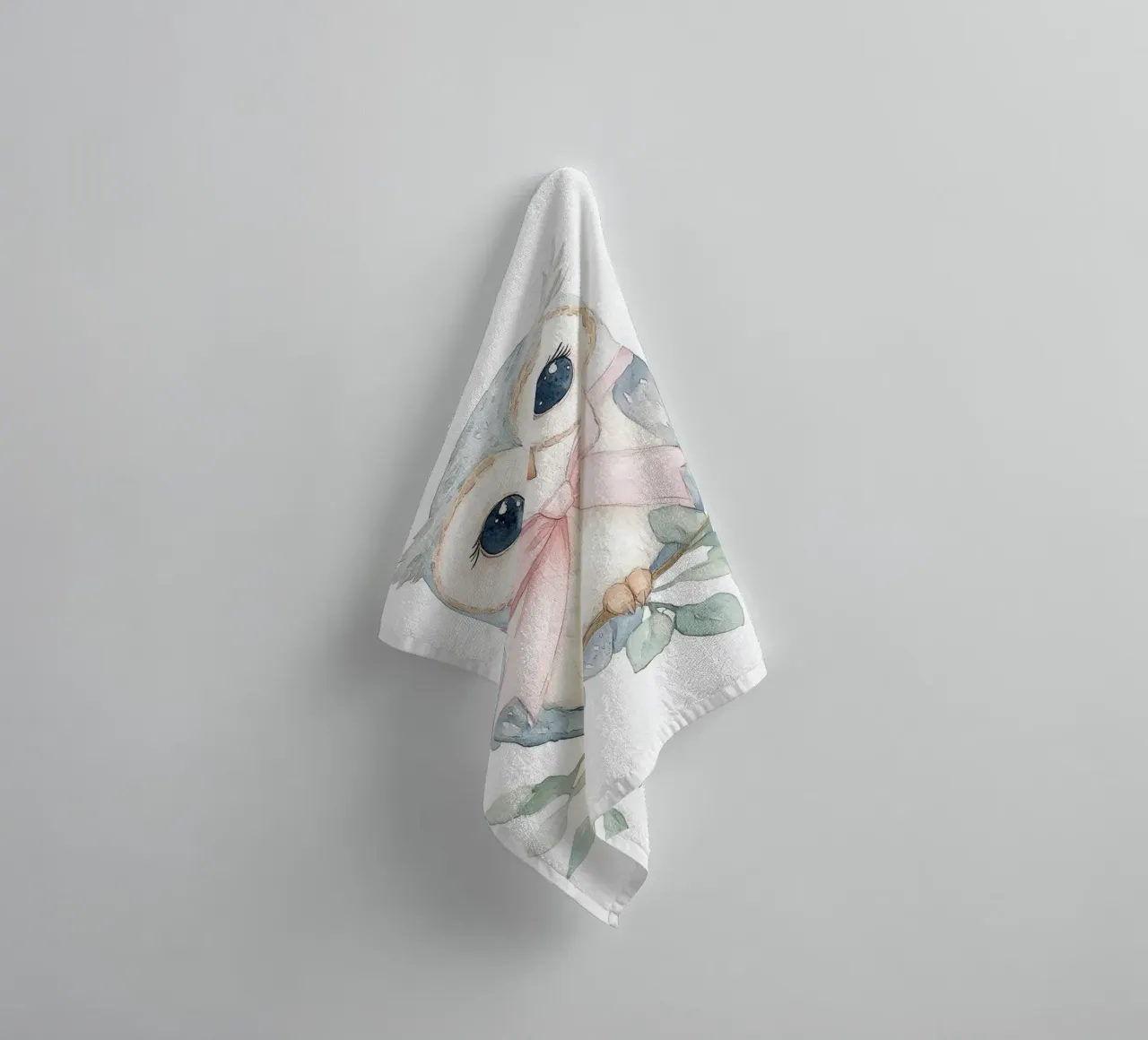 Ritratto di gufo asciugamano da bagno da Jungle Joy Art