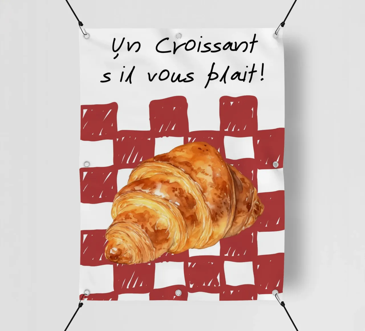 checkered croissant pvc cover by ramosashop