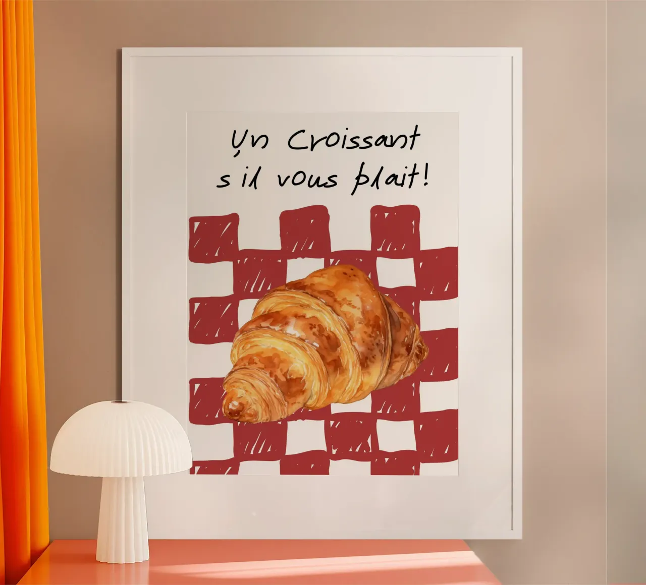 checkered croissant poster da ramosashop