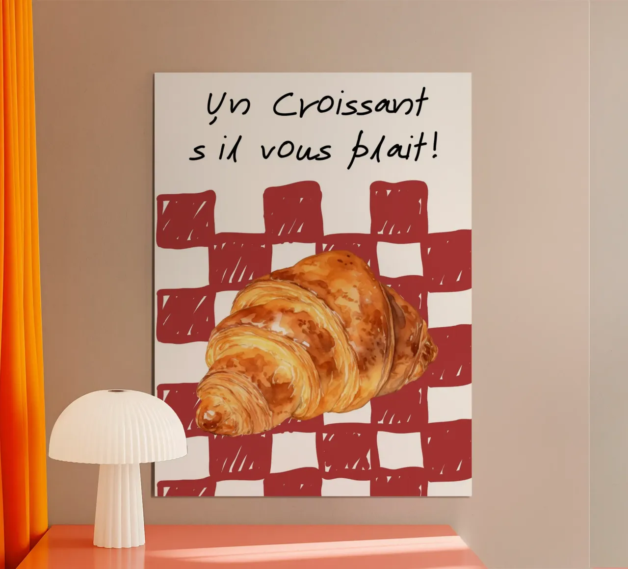 checkered croissant poster da ramosashop