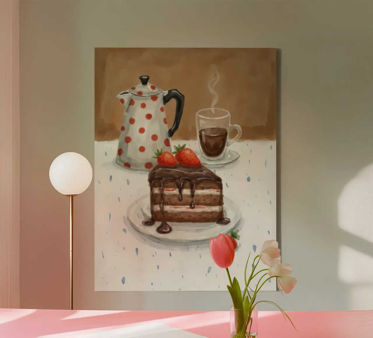 Dessert e caffè tela con Cornice a cassetta da Indigo Rain