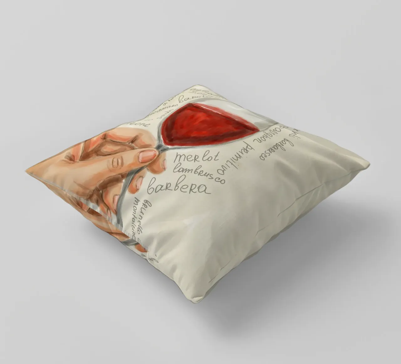 Vino rosso cuscino da Indigo Rain