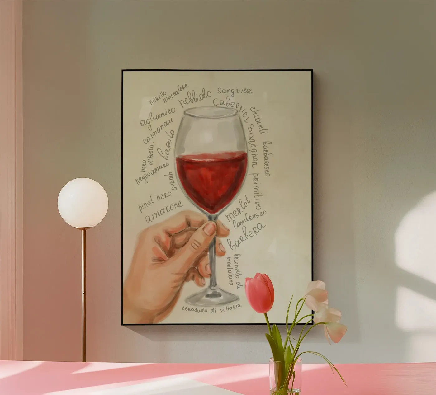 Vino rosso plexiglass da Indigo Rain