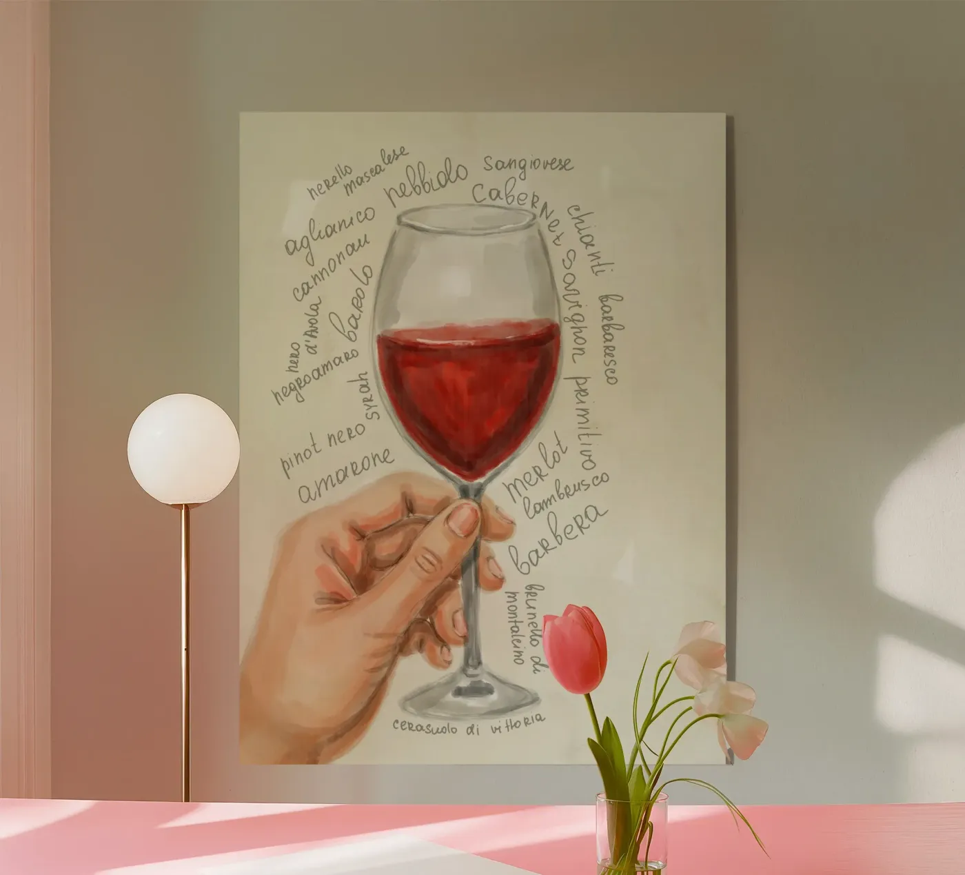 Vino rosso plexiglass da Indigo Rain