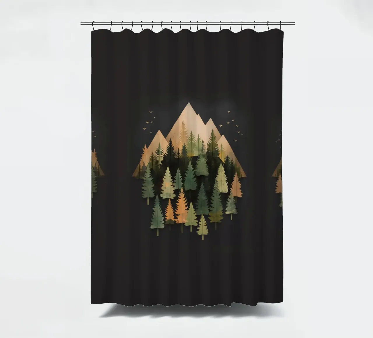 Green emerge 2 - rolling trees tenda da doccia da The Quiet Senju