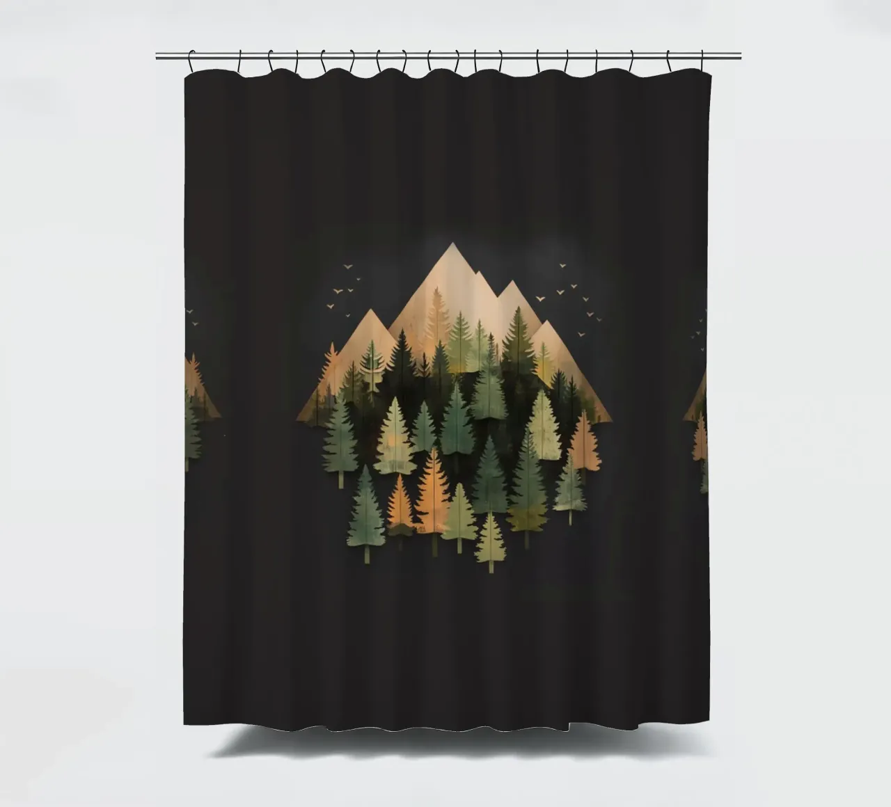 Green emerge 2 - rolling trees tenda da doccia da The Quiet Senju
