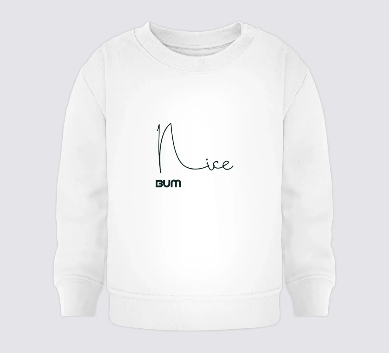 Tipografia in stile minimalista Nice Bum felpa neonato da YV TYPOGRAPHY