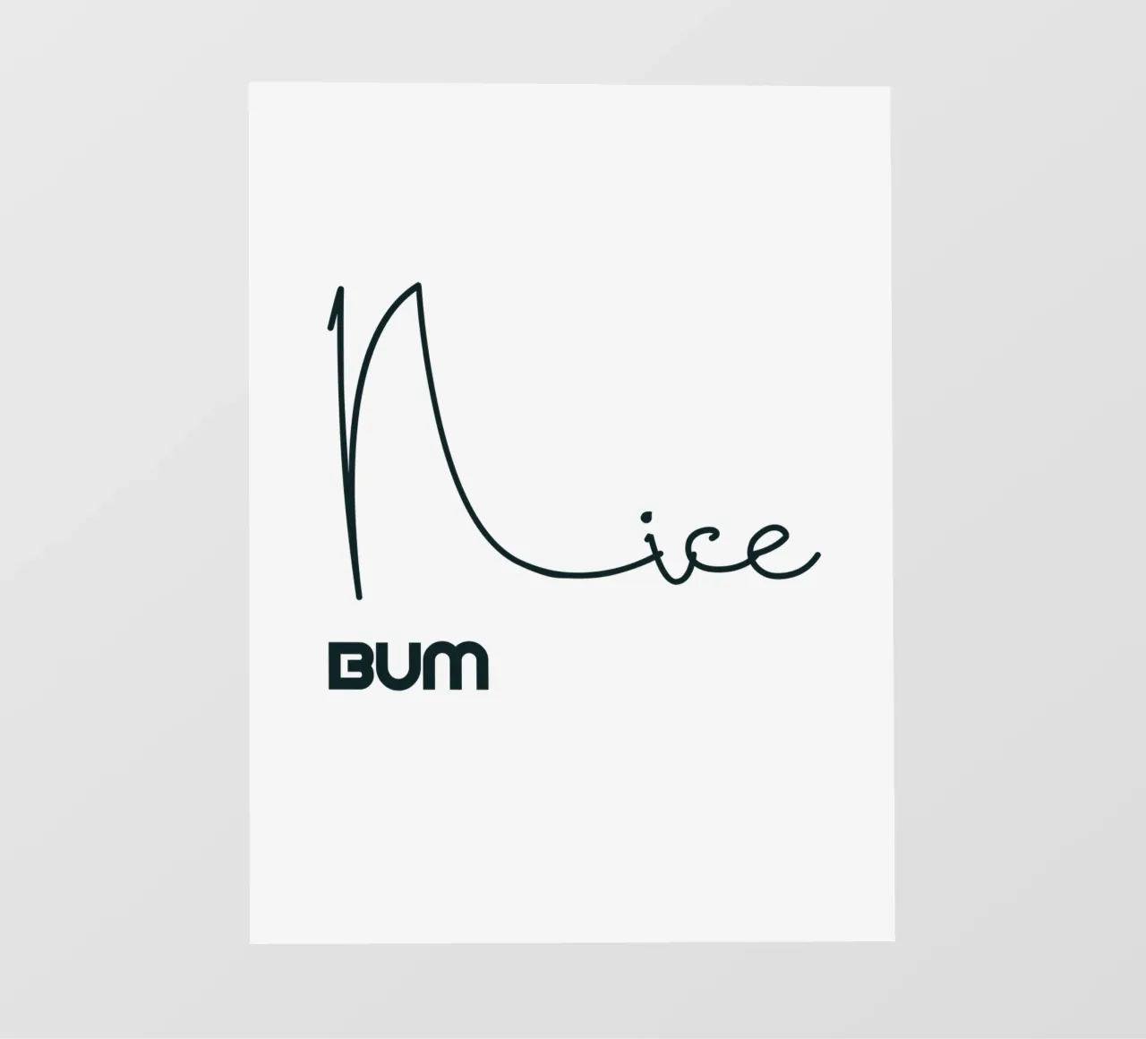 Tipografia in stile minimalista Nice Bum pellicola backlit da YV TYPOGRAPHY