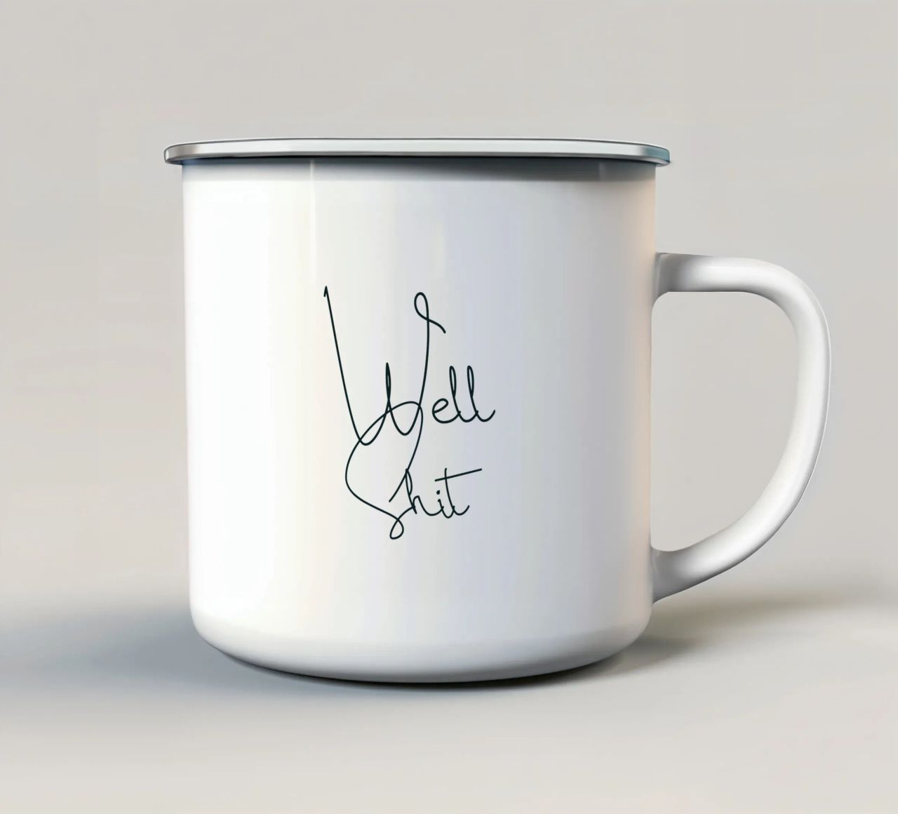 Semplice tipografia moderna e minimalista tazza in smalto da YV TYPOGRAPHY