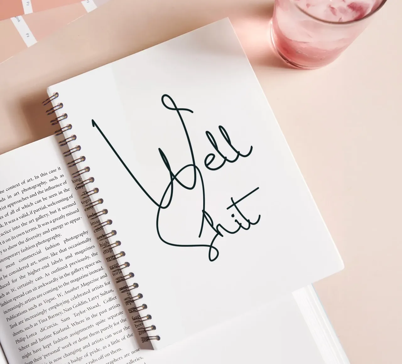 Well Shit Simple Modern Minimalist Typography spiral notebook by YV TYPOGRAPHY