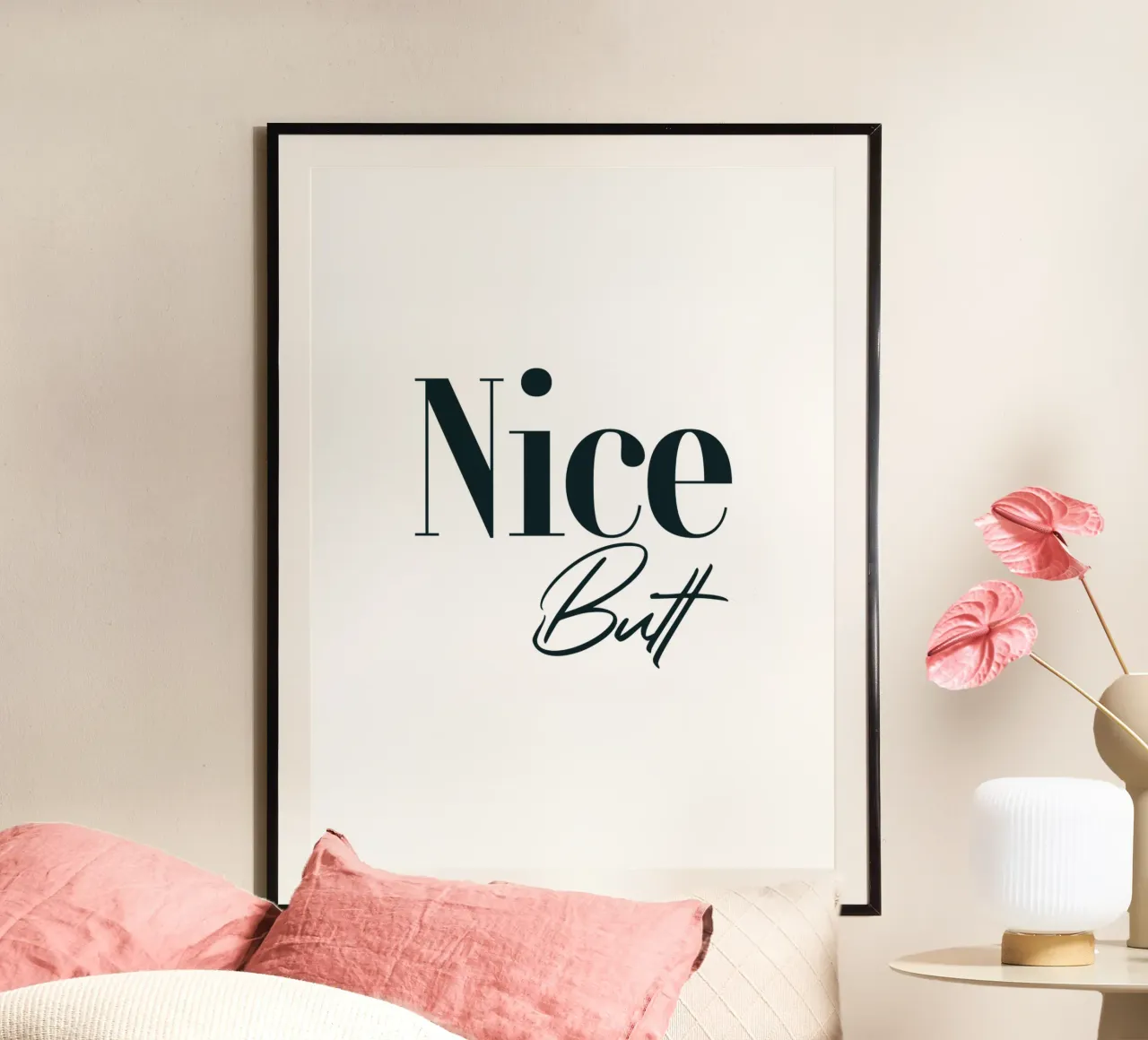 Bella tipografia minimalista moderna Butt poster da YV TYPOGRAPHY