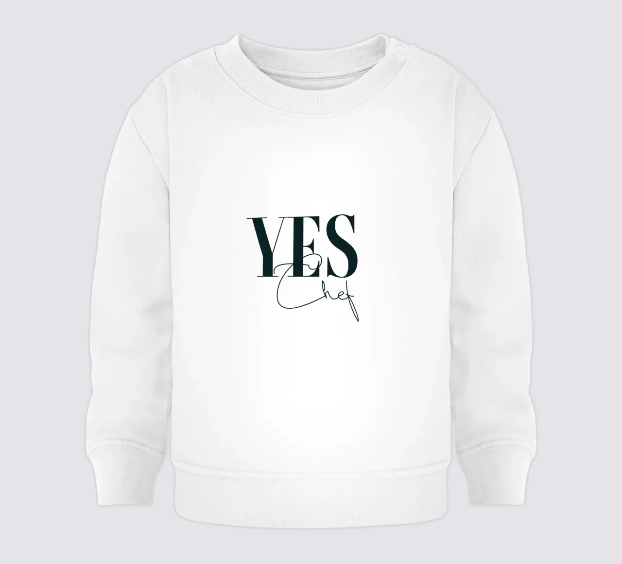 Sì Chef Tipografia semplice e minimalista felpa neonato da YV TYPOGRAPHY
