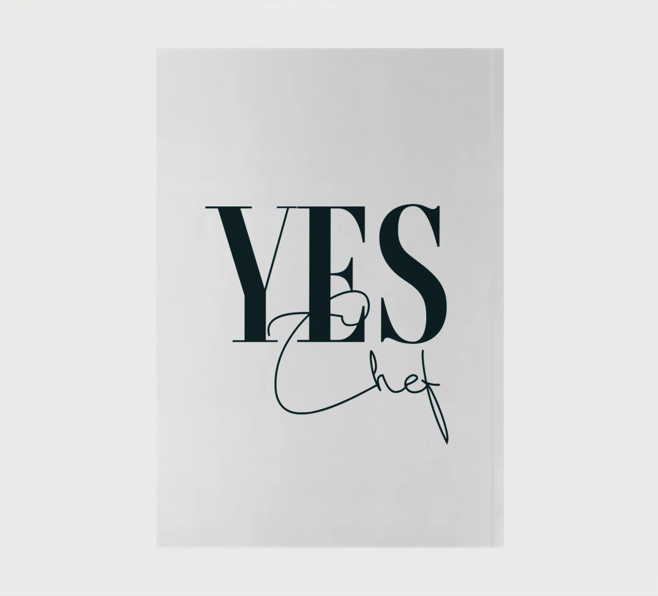 Yes Chef Simple Minimalist Typography notebook by YV TYPOGRAPHY