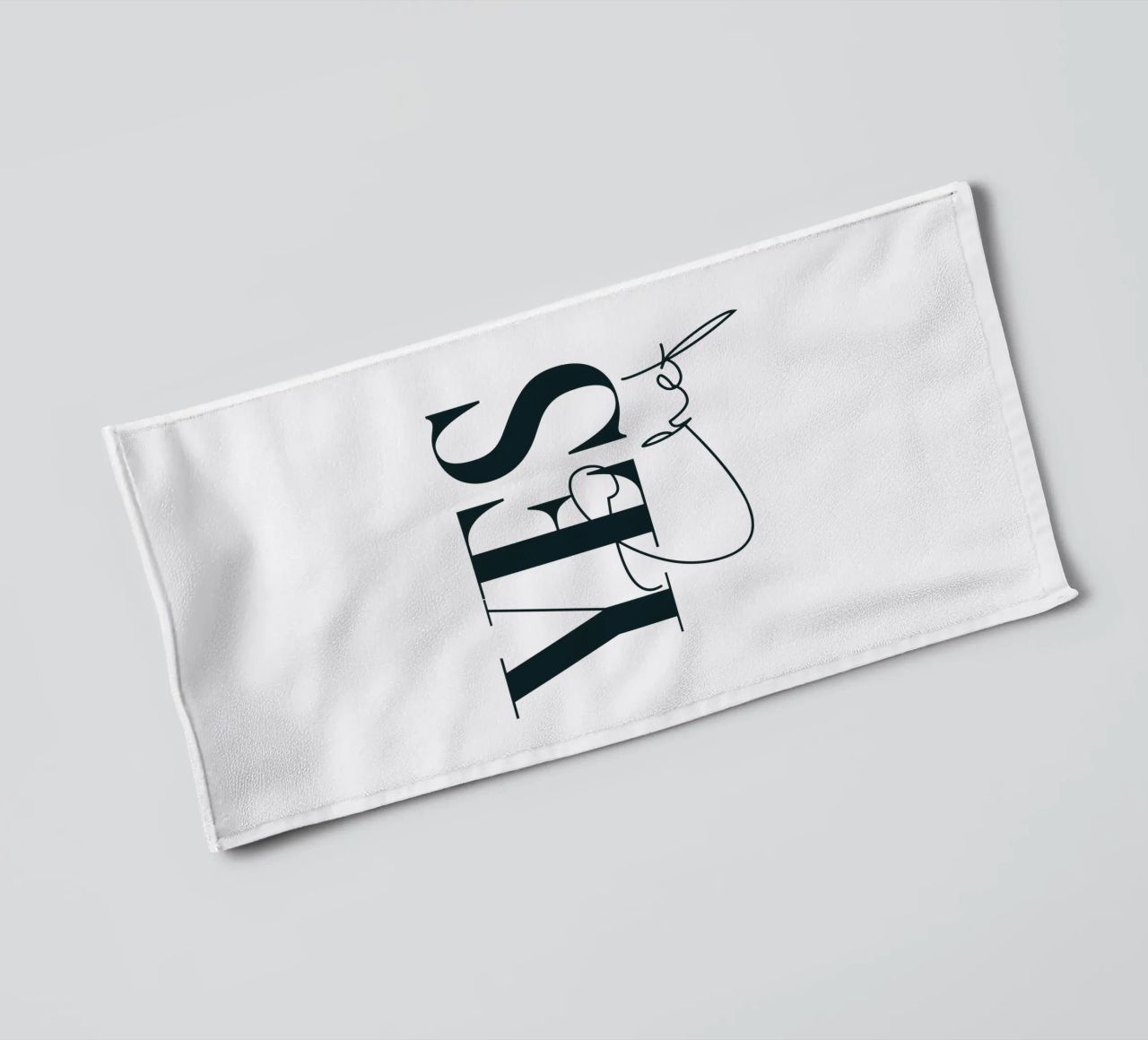 Yes Chef Simple Minimalist Typography towel by YV TYPOGRAPHY