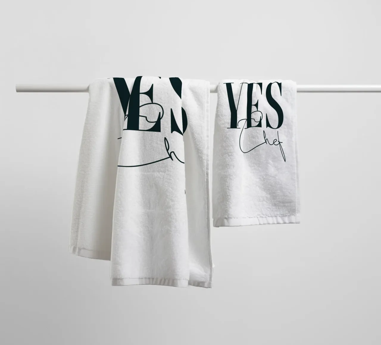 Yes Chef Simple Minimalist Typography serviette de bain de YV TYPOGRAPHY