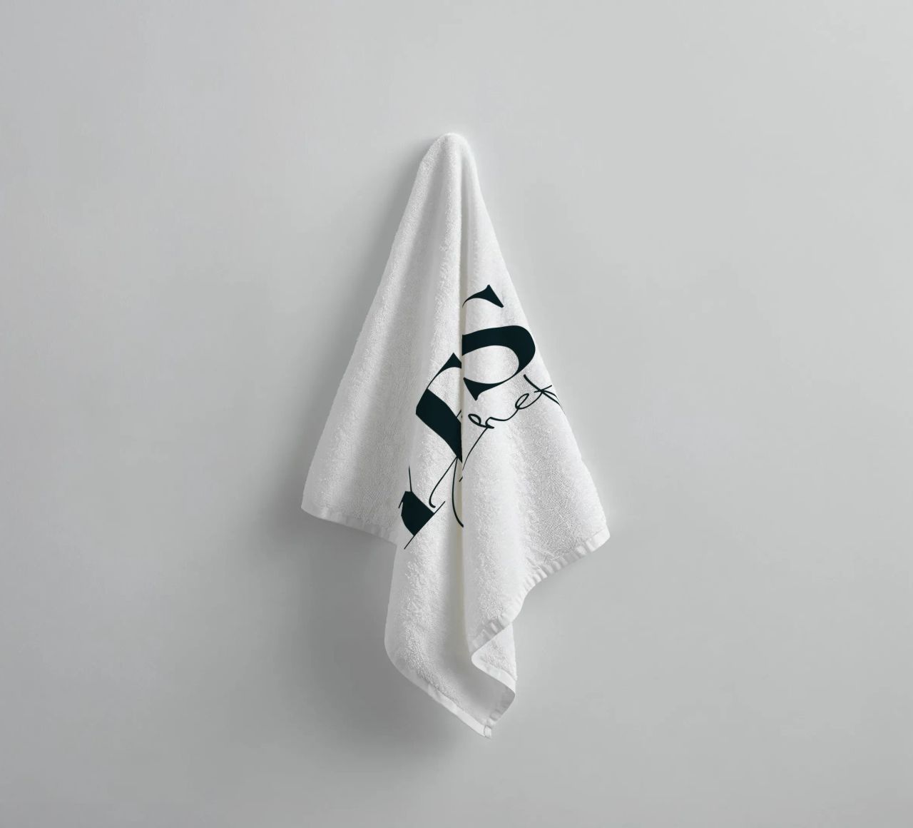 Yes Chef Simple Minimalist Typography towel by YV TYPOGRAPHY