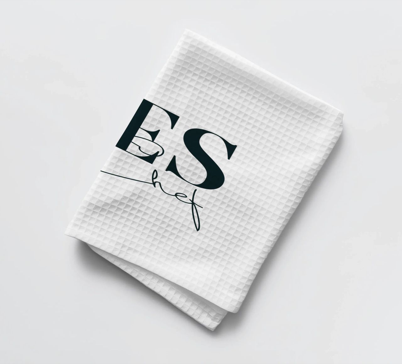 Yes Chef Simple Minimalist Typography torchon de YV TYPOGRAPHY