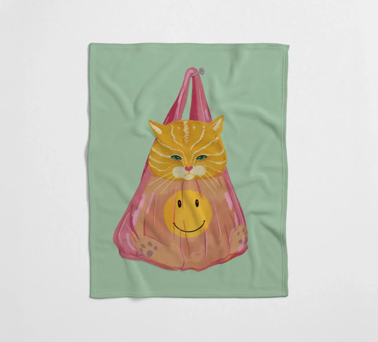 Katze im Sack Fleecedecke von Illustration Raissa Oltmanns