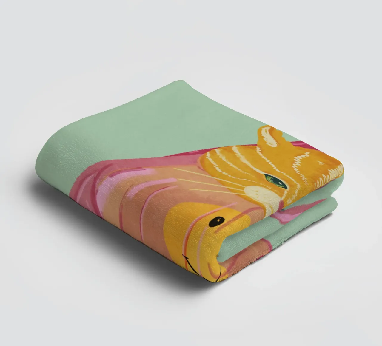 Chat dans un sac serviette de bain de Illustration Raissa Oltmanns