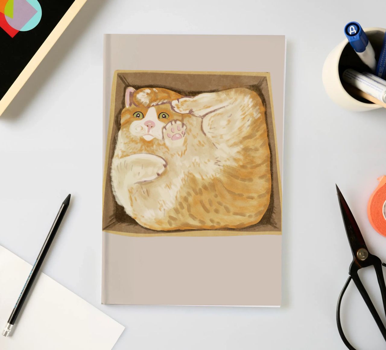 Cat in a Box notebook by Illustration Raissa Oltmanns