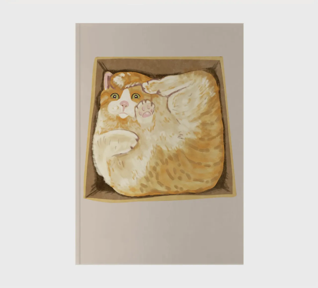 Katze im Karton Notizbuch von Illustration Raissa Oltmanns