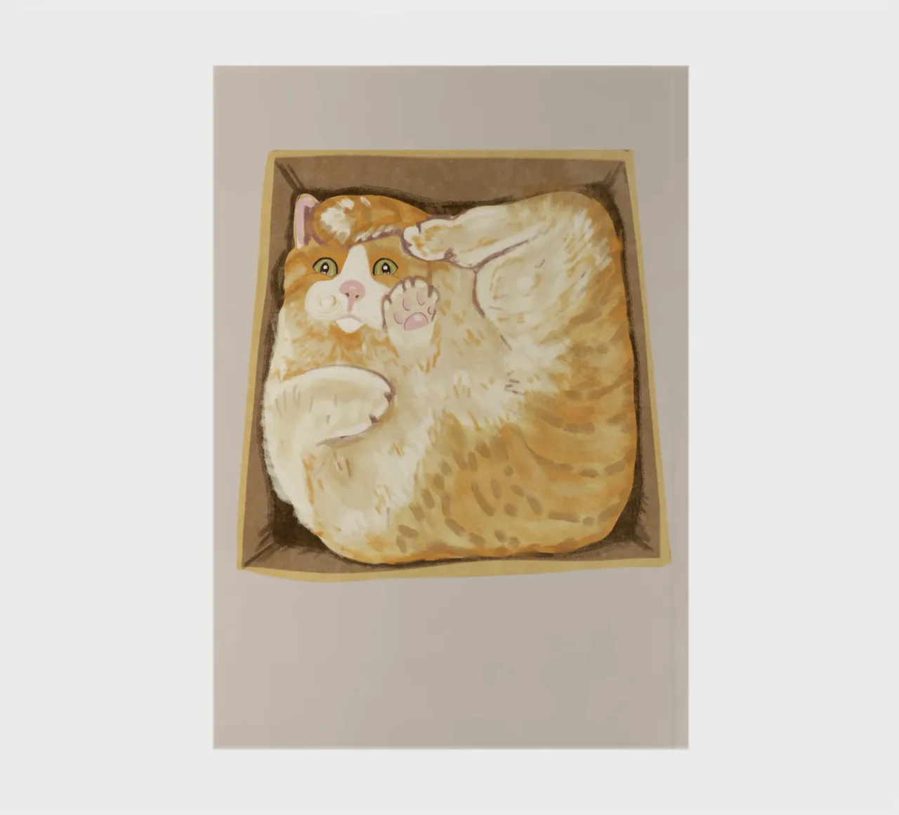 Katze im Karton Notizbuch von Illustration Raissa Oltmanns