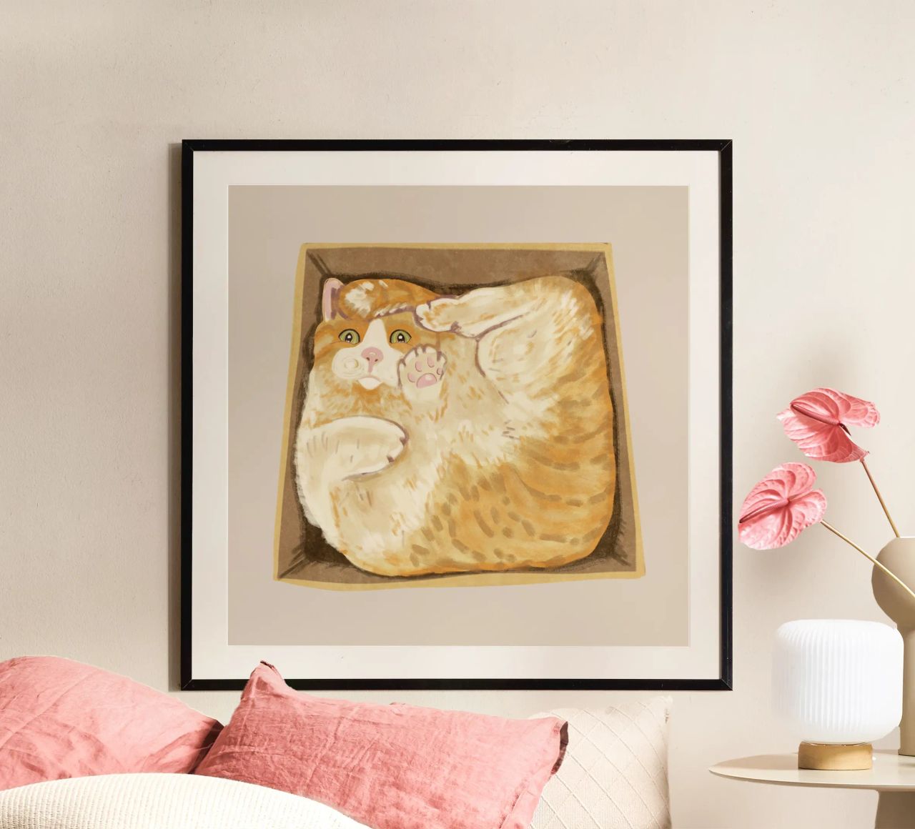 Katze im Karton Poster von Illustration Raissa Oltmanns
