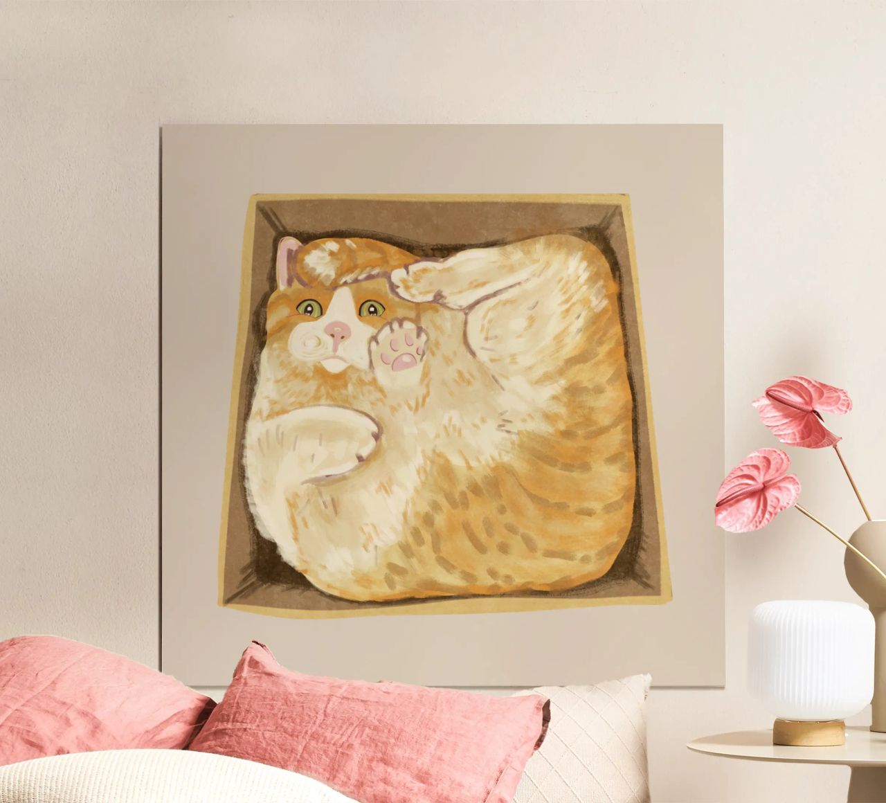 Katze im Karton Poster von Illustration Raissa Oltmanns