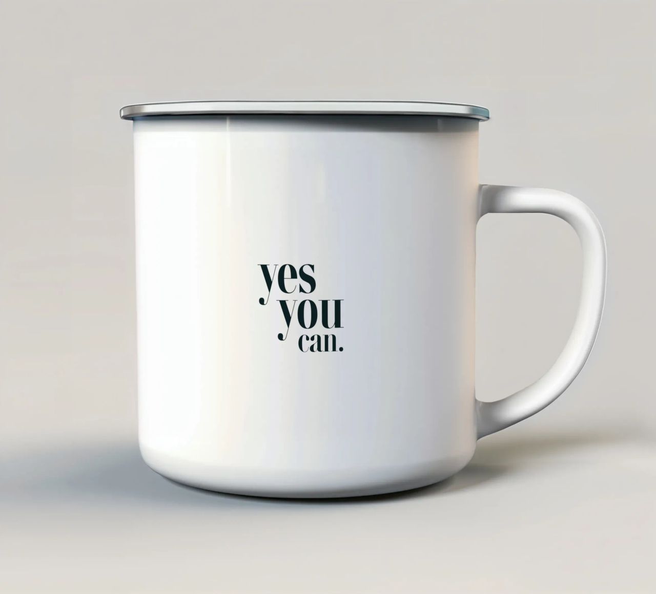 Yes You Can Semplice tipografia moderna e minimalista tazza in smalto da YV TYPOGRAPHY