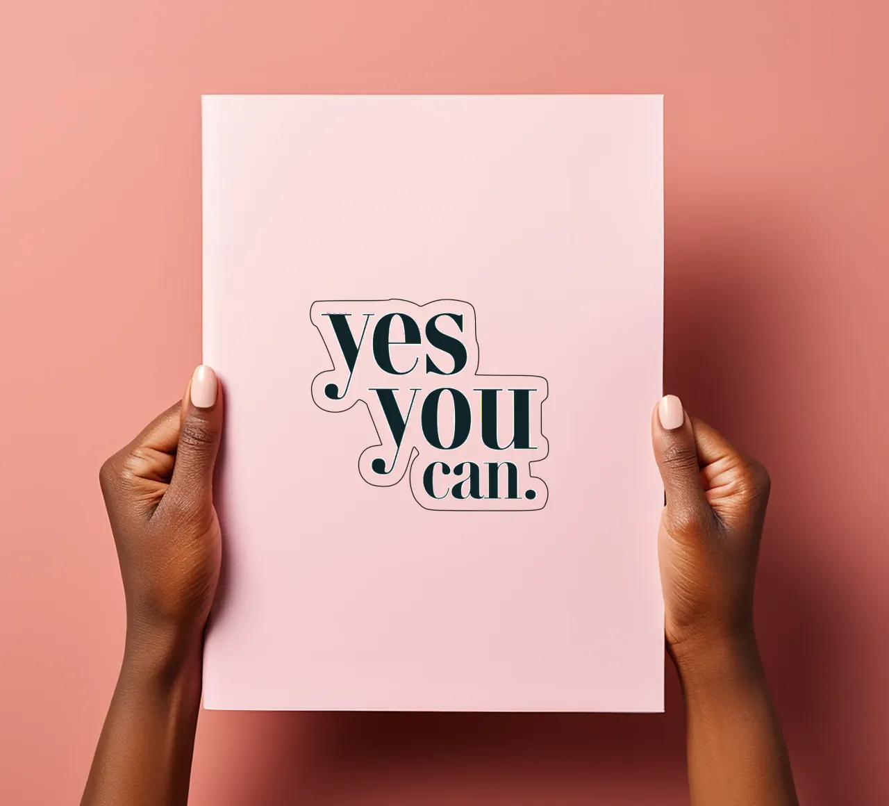 Yes You Can Simple Modern Minimalist Typography Stickerbogen von YV TYPOGRAPHY