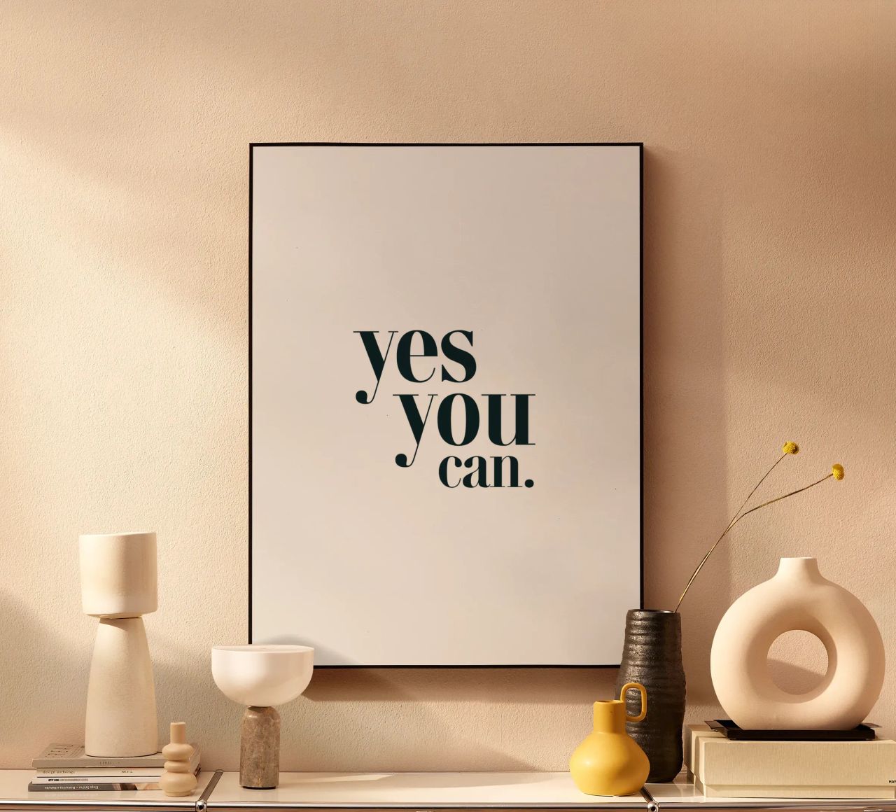 Yes You Can Semplice tipografia moderna e minimalista plexiglass da YV TYPOGRAPHY