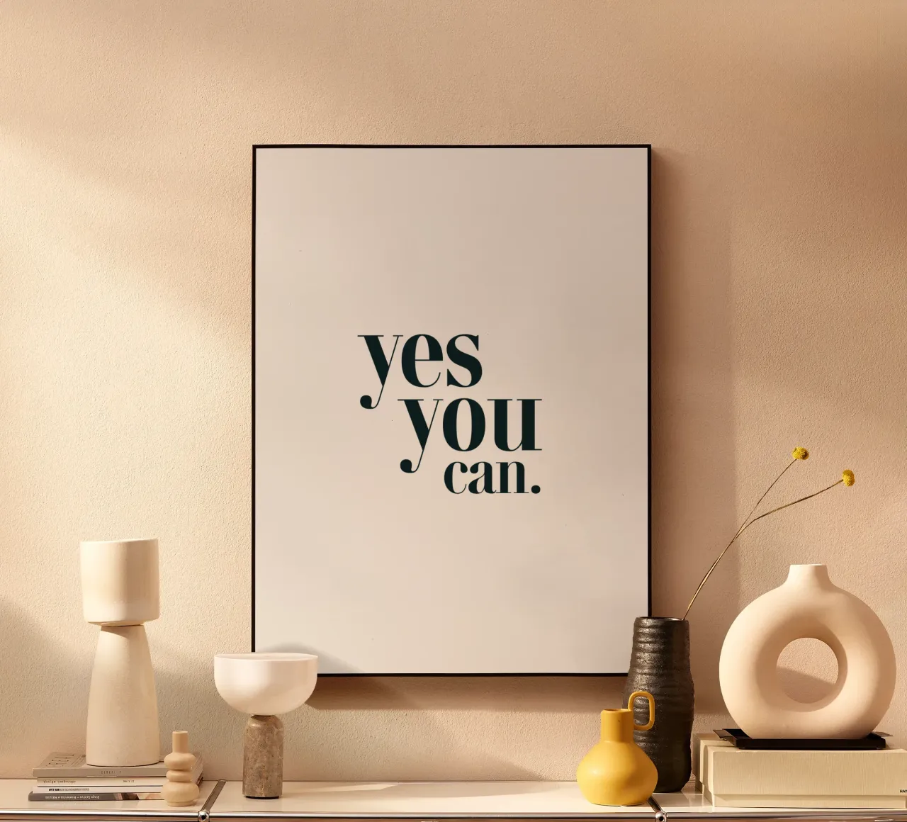 Yes You Can Simple Modern Minimalist Typography Acryl-Glas von YV TYPOGRAPHY