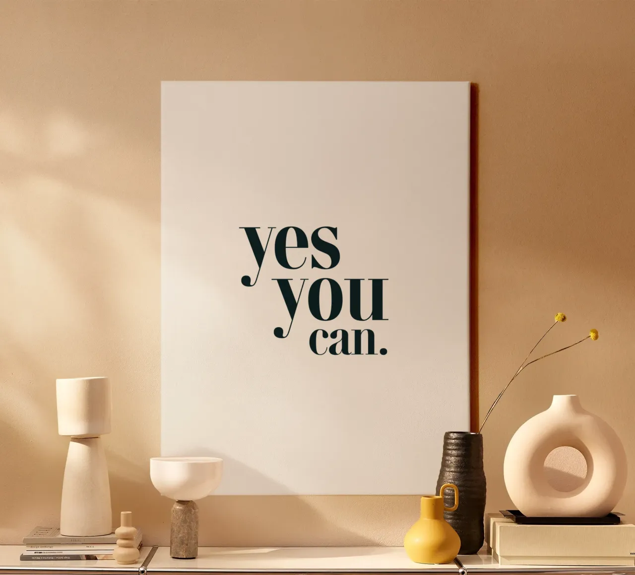 Yes You Can Simple Modern Minimalist Typography canvas by YV TYPOGRAPHY