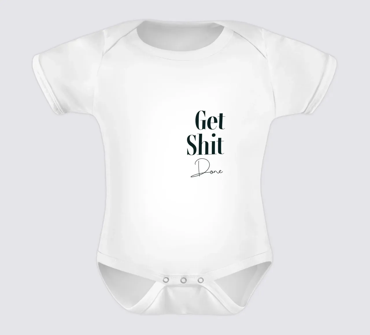 Get Shit Done Modern Minimalist Typography Kurzarm Babybody von YV TYPOGRAPHY