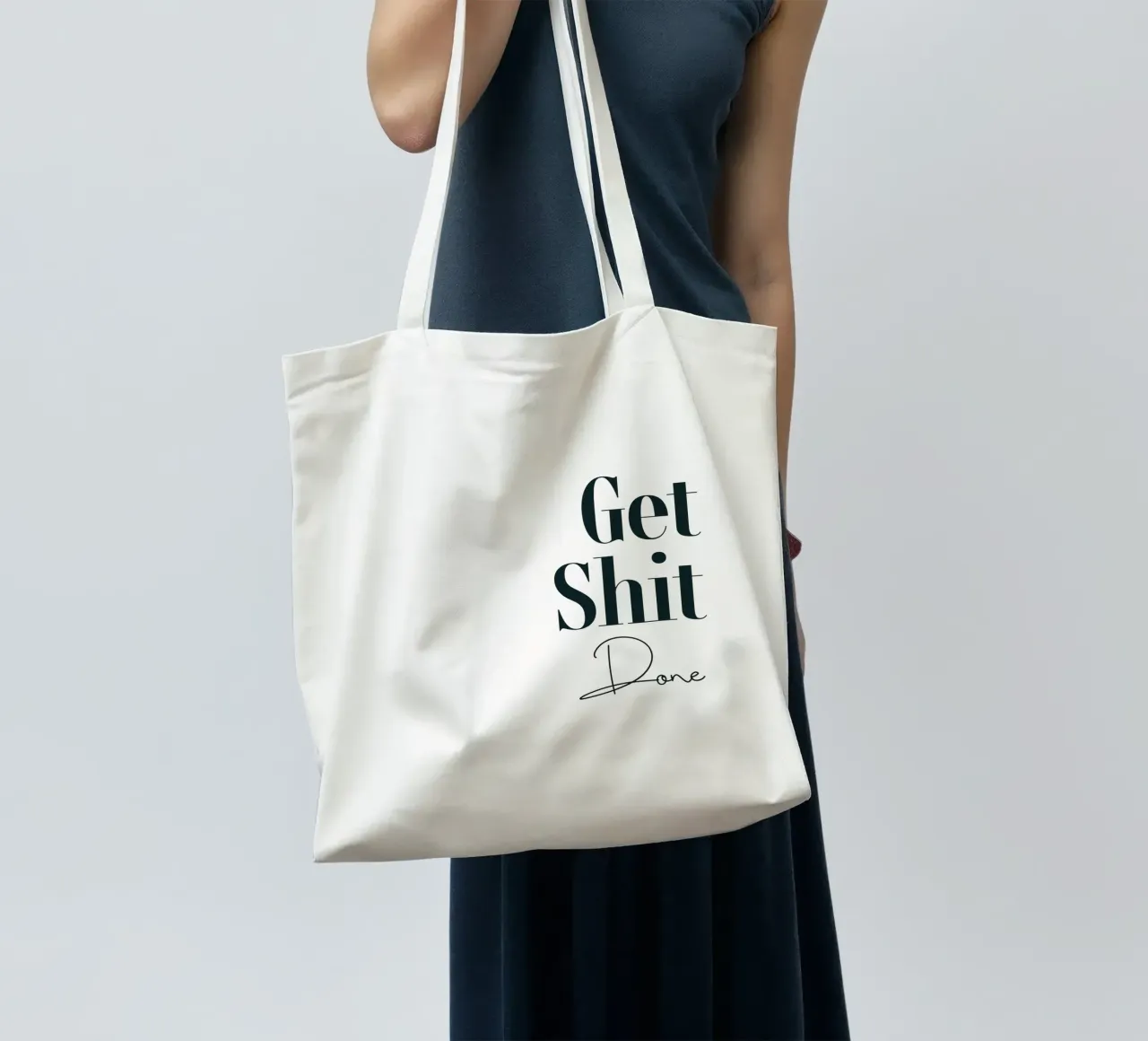 Get Shit Done Modern Minimalist Typography Jutebeutel von YV TYPOGRAPHY