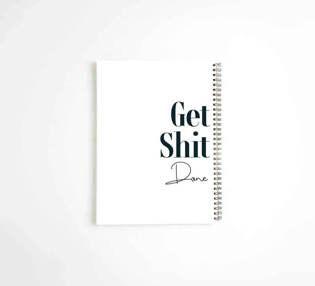 Get Shit Done Modern Minimalist Typography spiral notebook by YV TYPOGRAPHY