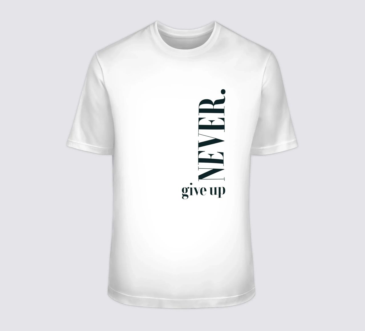 Niemals aufgeben Moderne, minimalistische Typografie T-Shirt von YV TYPOGRAPHY