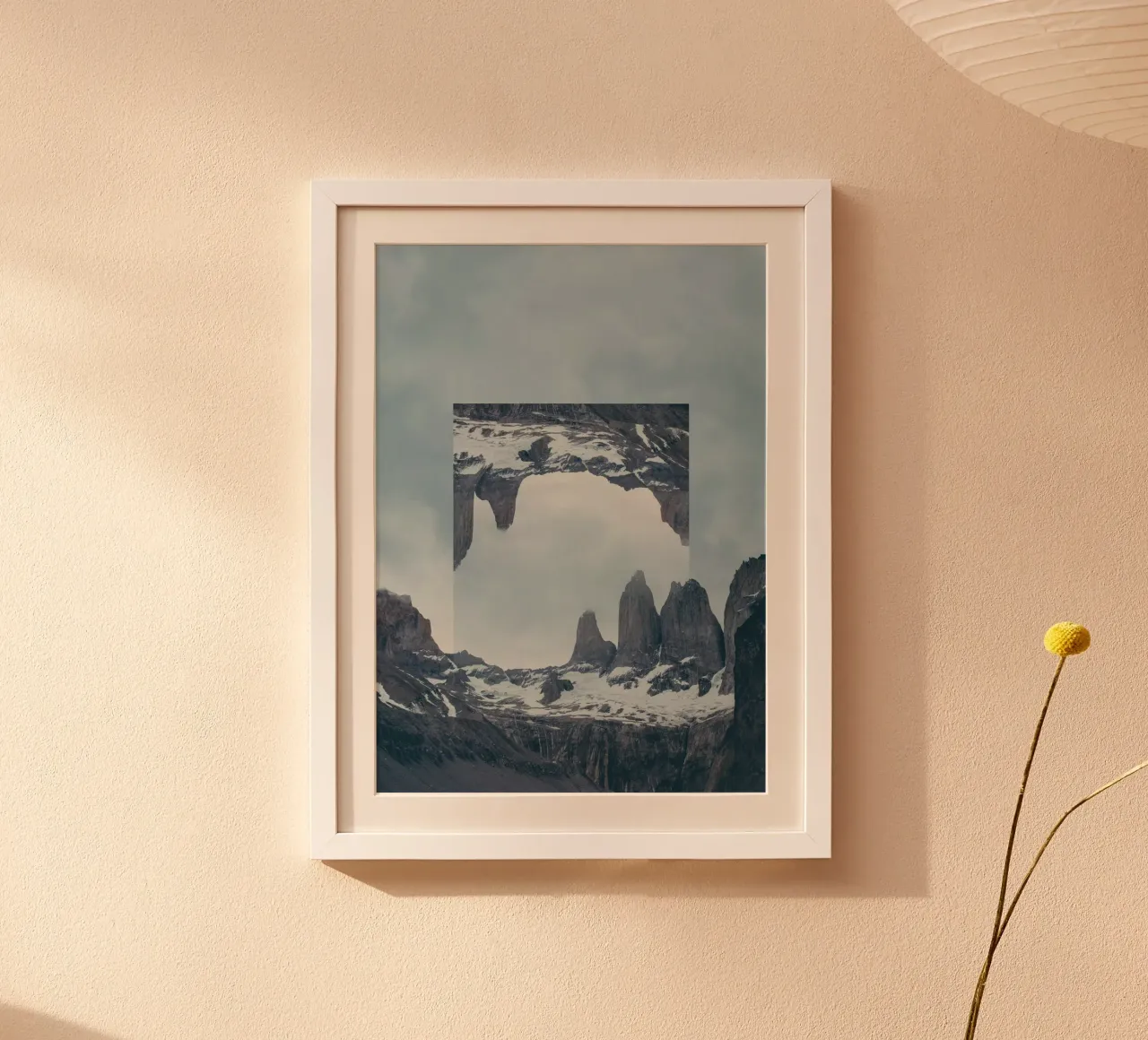 Mania Landscapes Mirrored 2 Torres del Paine (Chile) poster with plastic frame by Mania Print Collection