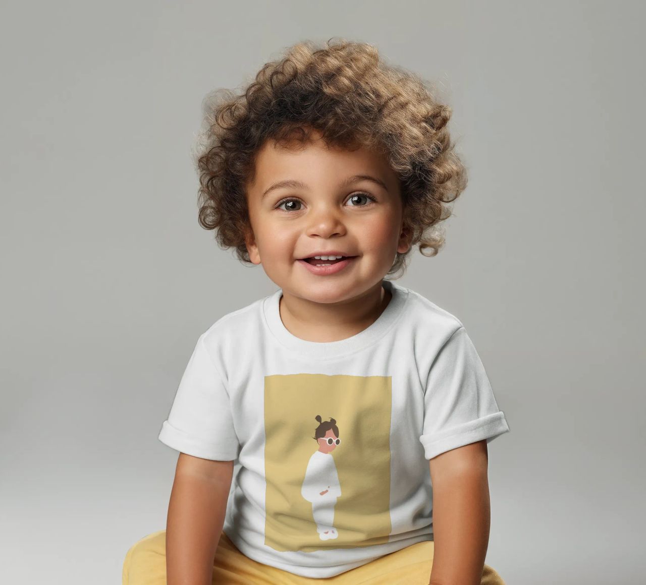 LOLA - Ragazza con occhiali da sole illustrazione minimalista maglietta neonato da Tine Taler
